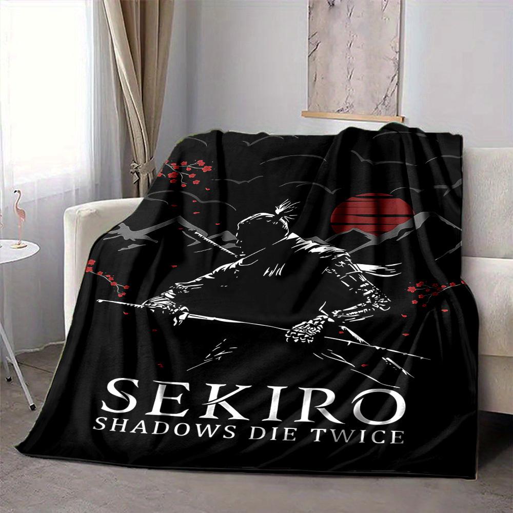 

1pc Sekiro Shadows Flannel Throw Blanket - HD Printed Lightweight Soft Warm All-Season Blanket for Sofa, Bed, 80x120cm
