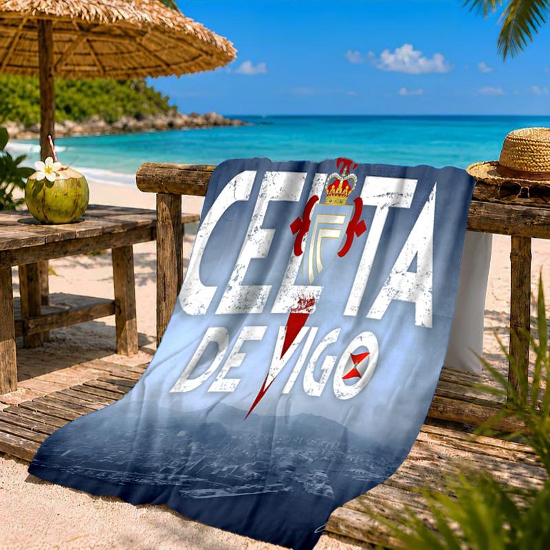 Celta Vigo Crest Beach Towel Microfiber Beach Towel, Lightweight and Quick-Dry, for Summer Travel, Swimming Pool Fan Birthday Gift