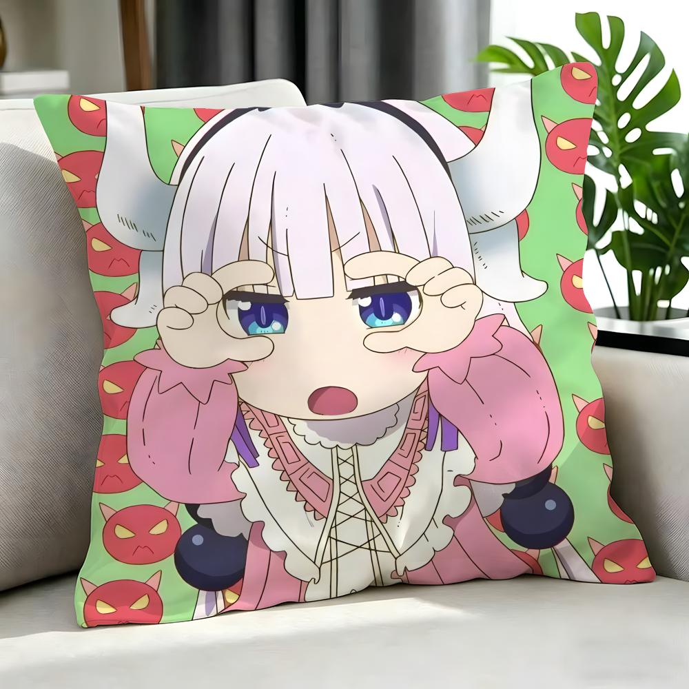 Anime Miss Kobayashi'S Dragon Maid Cushion Cover Cushion Cover Set 4Pcs 50X50 45X45 40X40 Pillowcase Decorative Sofa Home Decor