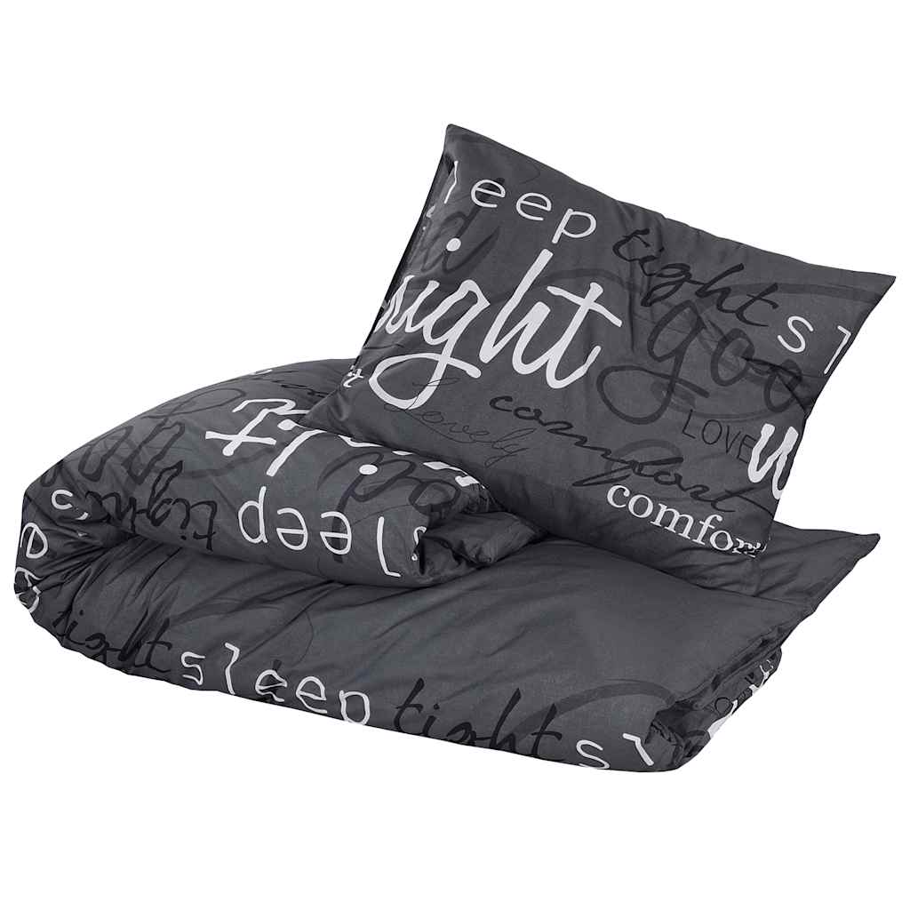Black Bed Linen Set 200x200 cm Cotton