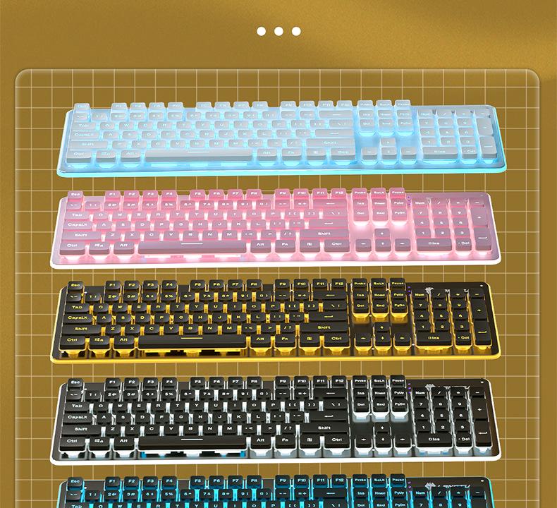 Langtu Wired Backlit Mechanical Keyboard for Office and Laptop Typing (Girls Edition)