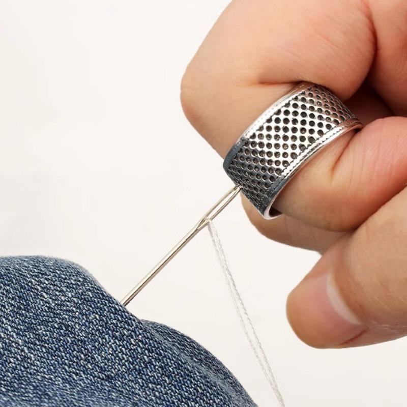 Thickened Top Stud Ring Needle Ring - Home Use - Handmade Sewing Aid - Old-fashioned Opening - Adjustable - Anti-slip Hand Protection