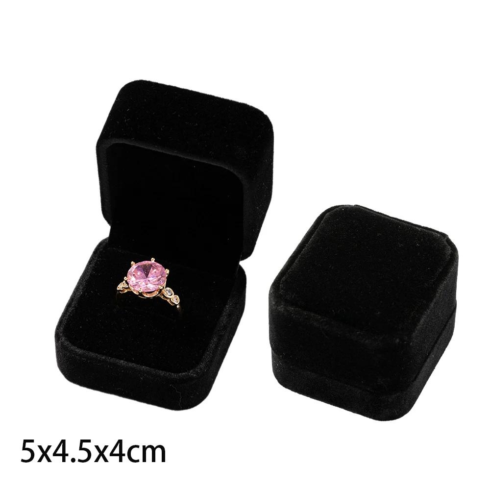 Square Engagement Velvet Earring Ring Packaging Box Jewelry Organizer Valentine Day Gift Case Ring Display Storage Wholesale