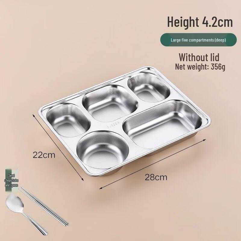 304 Stainless Steel Divided Lunch Plate