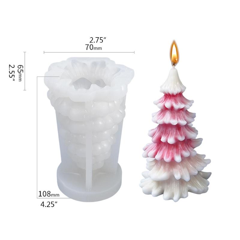 Luoye Christmas Tree 3D Candle Soap Mould DIY Candle Epoxy Mold Handmade Candles Aroma Wax Soap Molds for Decoration