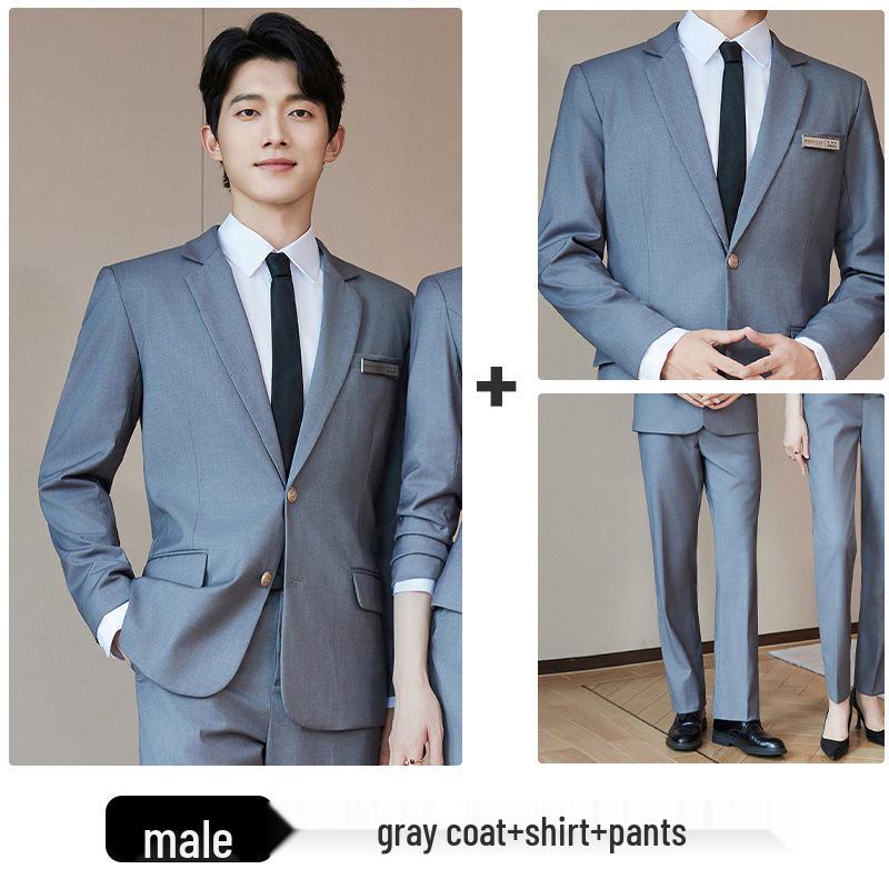 Unisex Professional Three-Piece Suit: Autumn/Winter Shirt, Pants, Skirt Set