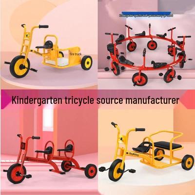 Kid's Early Learning Tricycle with Basket - Double Pedal Outdoor Ride-On Toy