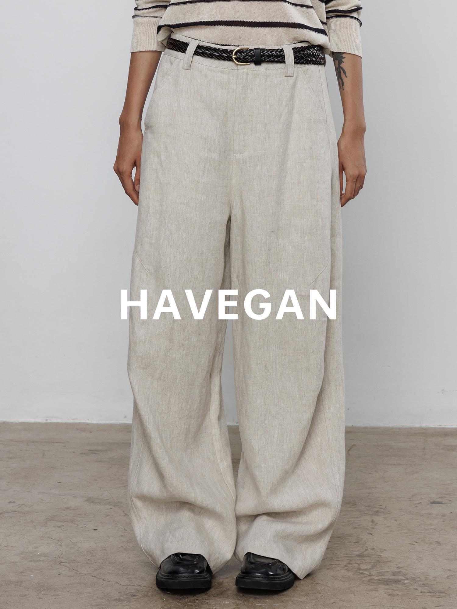 Spring 2026 Women s High-Waisted 100% Linen Loose Straight-Leg Pants, Floor-Length Old Money Style Medium естественный