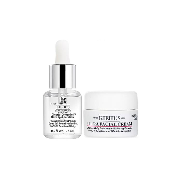 Kiehl s Ultra Facial Cream With Clearly Corrective Dark Spot Serum Travel Kits & Sample Kits Serum15ml+Cream 7ml