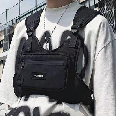 Gilet funzionale impermeabile per esterni, tattico, borsa da petto, hip-hop, elegante, capispalla, borsa da petto portatile