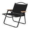 Folding Camping Chair Collapsible Load Bearing for Travel Barbecues Black Medium