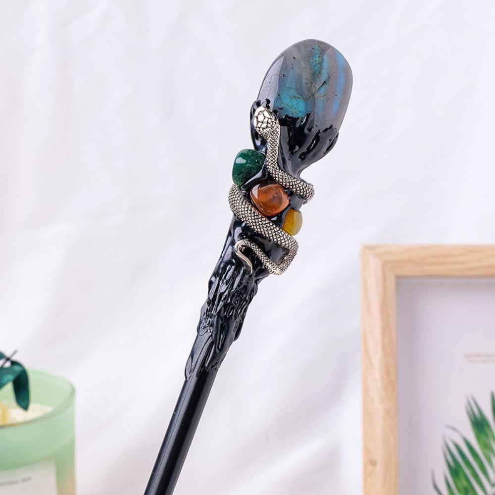 Witch Natural Crystal Magic Wand Creative Natural Crystal Ball Scepter Magic Cane  Cosplay
