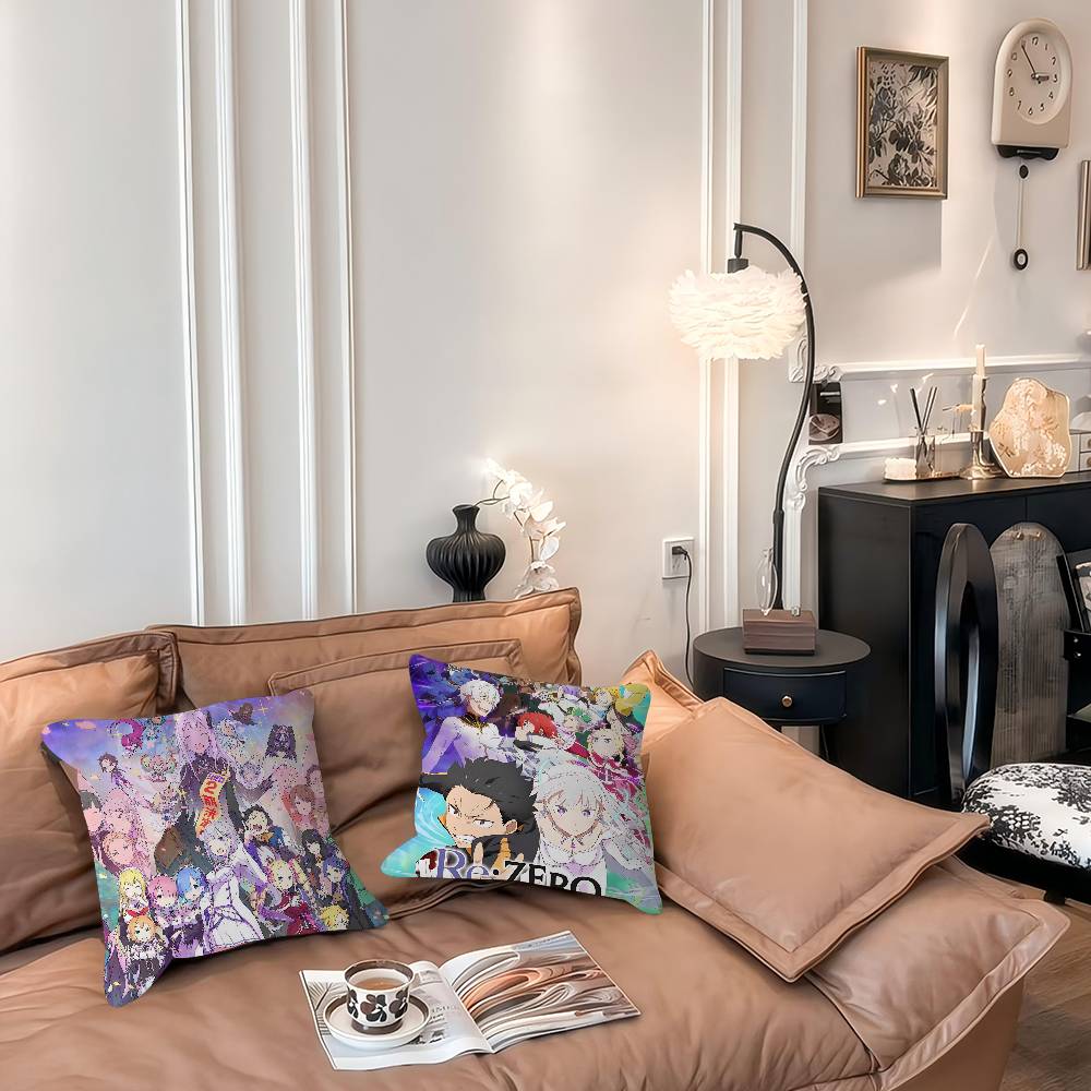 Anime R-Re-Zero Kudde Anime Kudde Soffsäng Huvudkudde Överdrag Kuddöverdrag 45x45 cm Mode