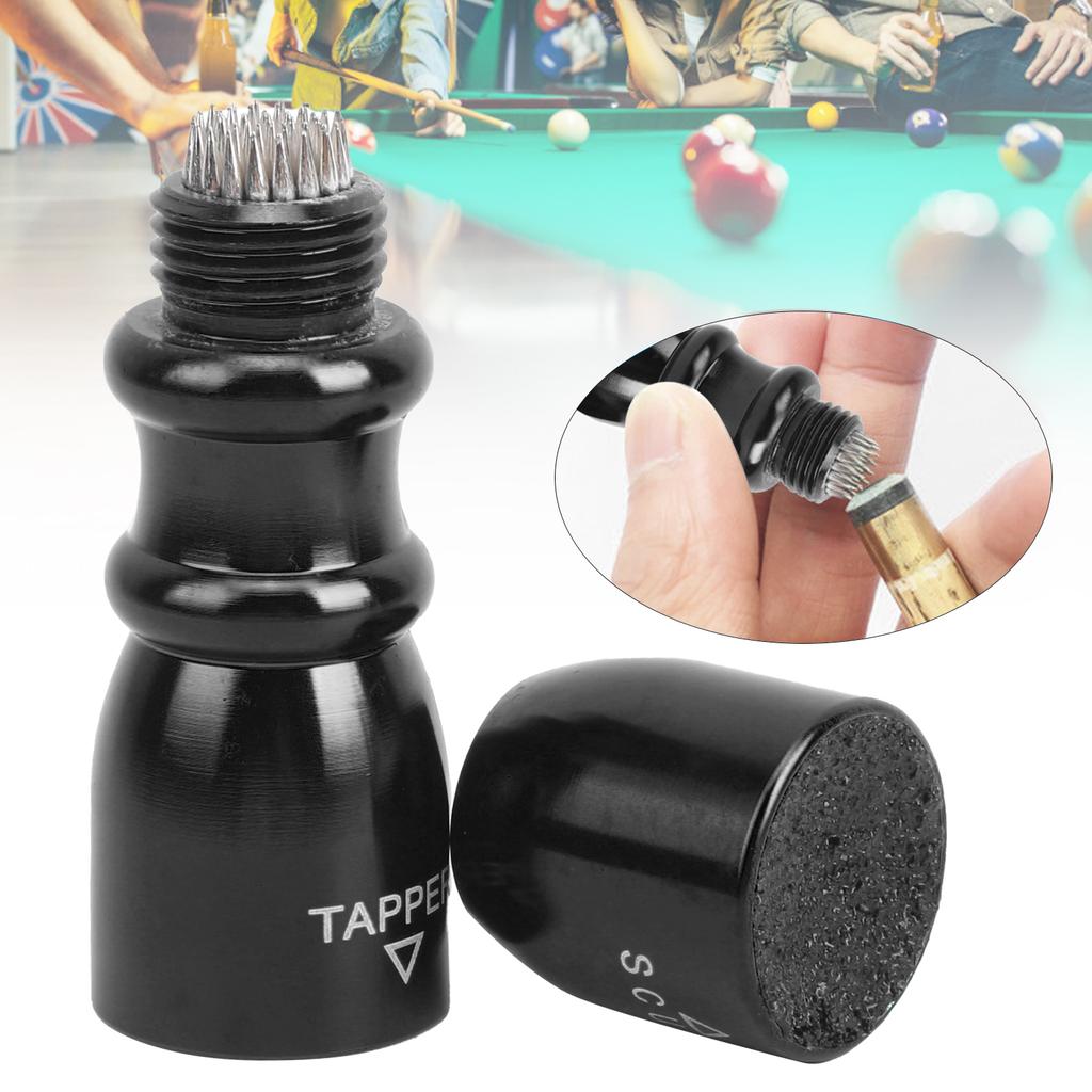 Strumento 3 in 1 per Punta di Biliardo Modellatore e Affilatore per Punta di Stecca da Pool Kit di Attrezzi per Riparazione in Acciaio Inossidabile