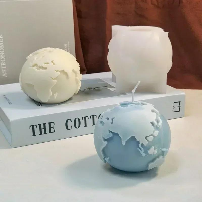 DIY Aromatherapy Candle Candle Silicone Mold Earth Moon Shape Plaster Earth Handmade Grinder Candle Molds