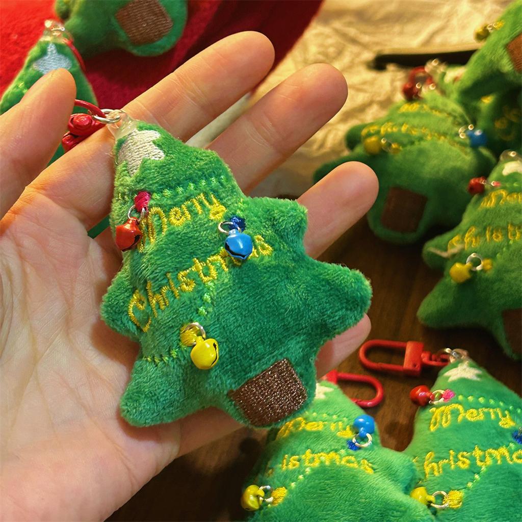Christmas Tree Plush Keychain Pendant, Cute Little Bell Christmas Gift, Bag Pendant Student Backpack Holiday Accessories