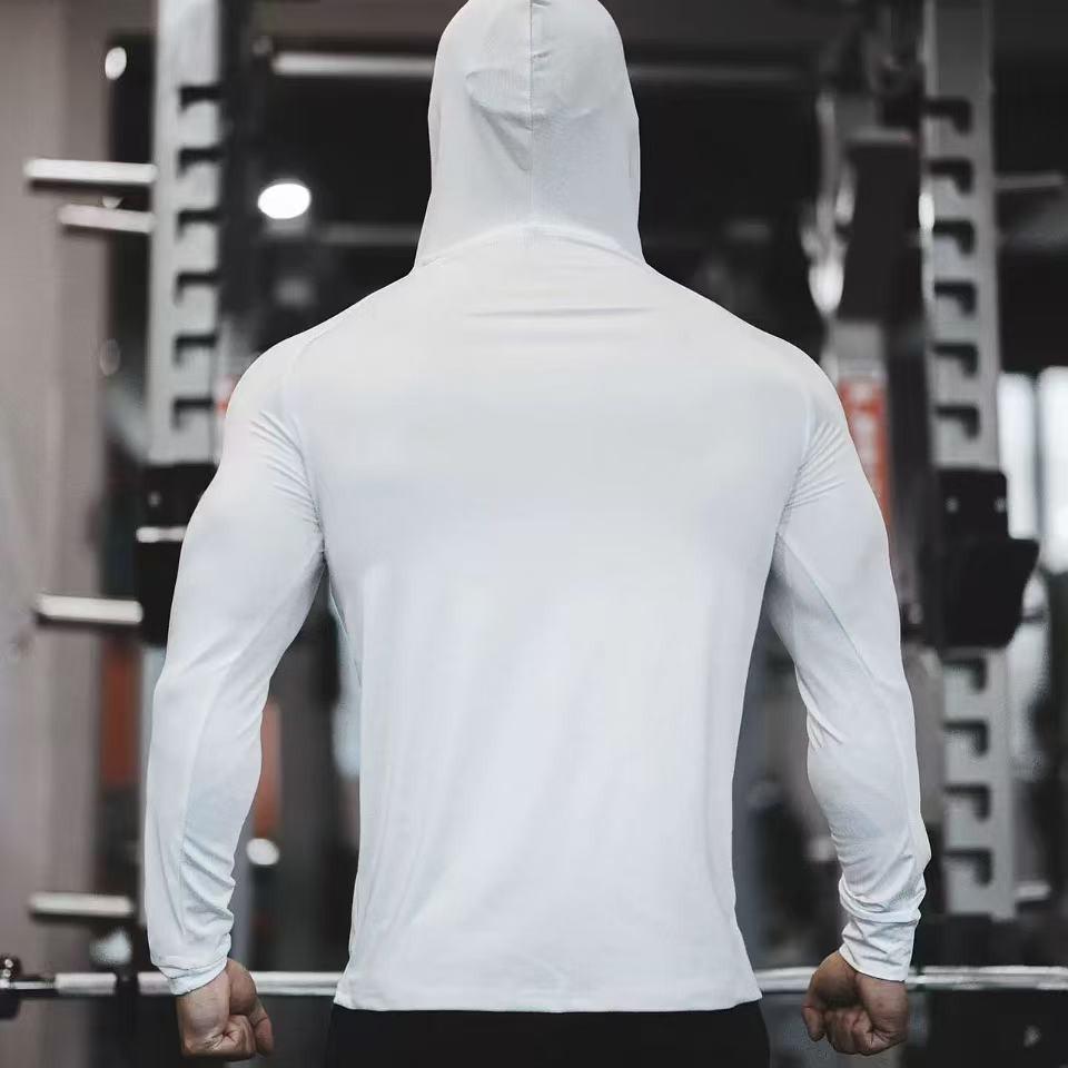 Unisex Slim Fit Quick Dry Hooded Sports Hoodie for Running and Training XXL серый 1350₽