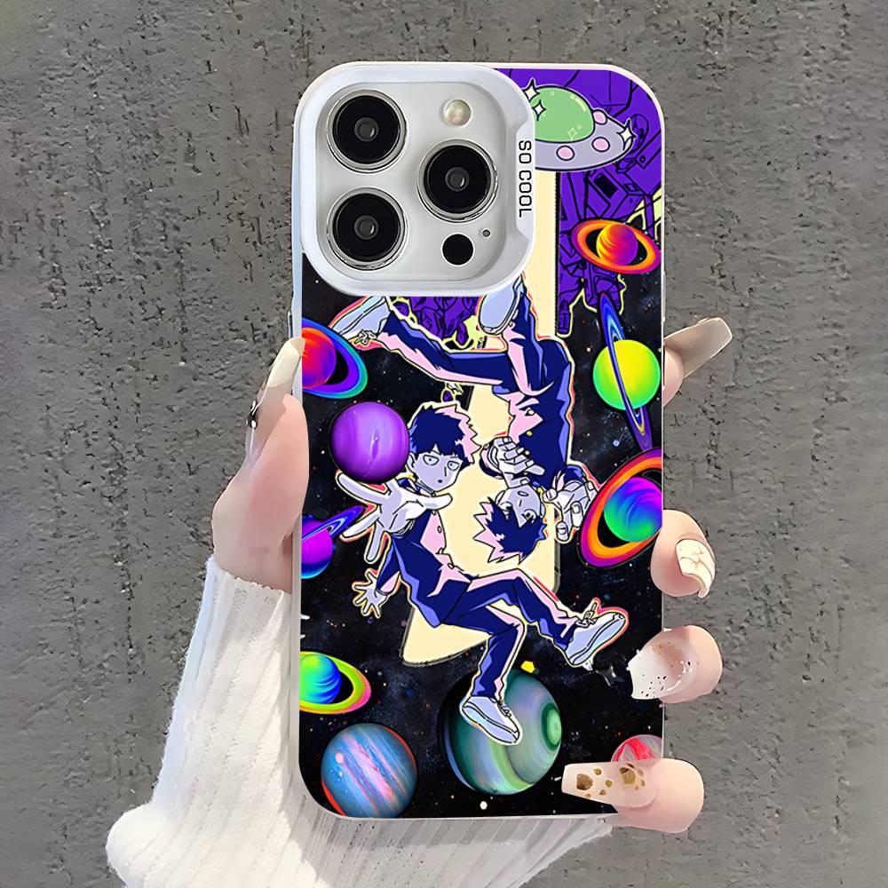 Mob P-Psycho 100 Phone Case For iPhone 17,16,15,14,13,12,11,Pro,XS,Max,Plus,Mini,SE White Candy Matte Shockproof Cover