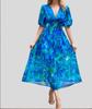 Abito stampato con scollo a V e vita stretta - Moda Primavera/Estate per Donna