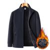 Men's Large Fleece Jacket: Warm Lined, Thickened for Autumn and Winter - Perfect for Middle-Aged Dads.