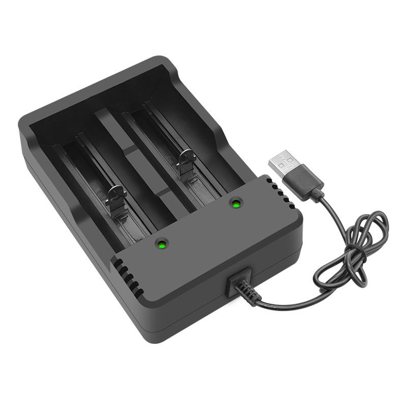 Efficient 18650 Battery Charger Dual Slot Design USB A Port for 18650 18700 Recharge