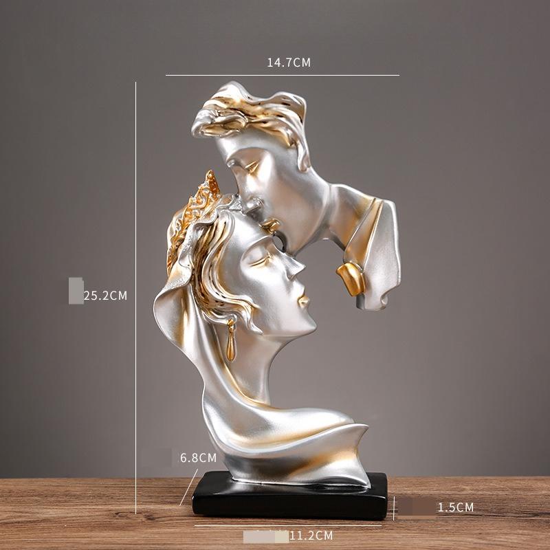 

Y Nordic Retro Sculpture Silence Is Golden Handicraft Resin Figurines Artwork Home Living Room Wine Cabinet Ornament Statue