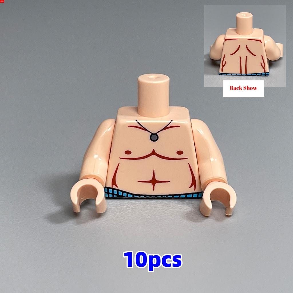 10pcs MOC Bricks Torso Body Man Muscle Pants 4cm Figure Part Particles Assembled Building Blocks Children's Toys