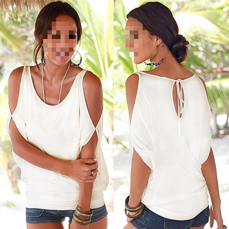 European and American Y2K Short Sleeved Off Shoulder Top Women's Casual Summer Loose T-shirt