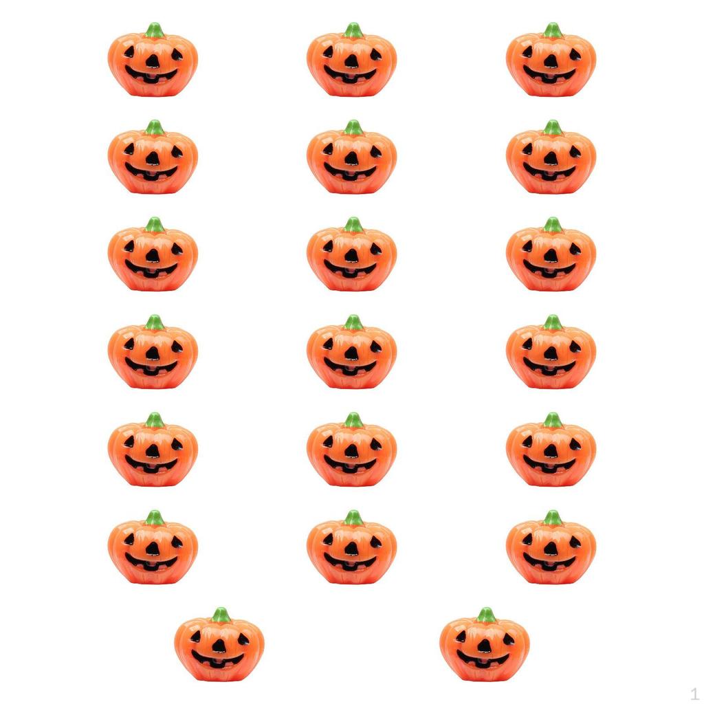 20 Pieces Halloween Miniature Pumpkin Figurines Desktop Ornament Resin Sculptures Crafts