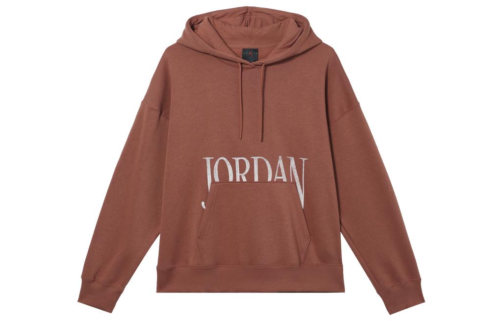 Jordan Brooklyn Fleece Letter Print Fleece Lined Long Sleeved Hooded S