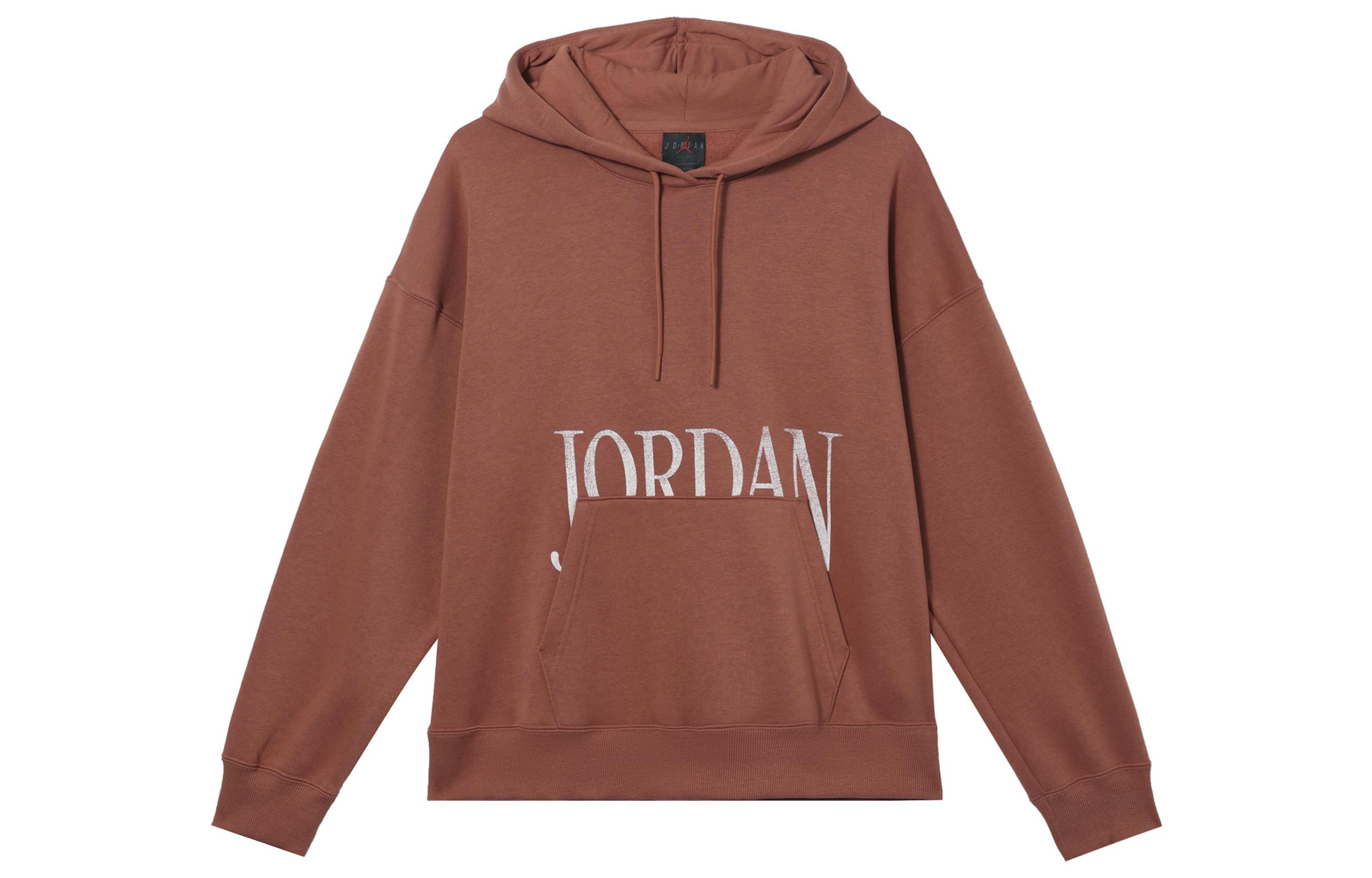 Jordan Brooklyn Fleece Letter Print Fleece Lined Long Sleeved Hooded S L