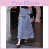 Cotton Blend Plaid Midi Skirt With High Waist For Summer Casual Wear