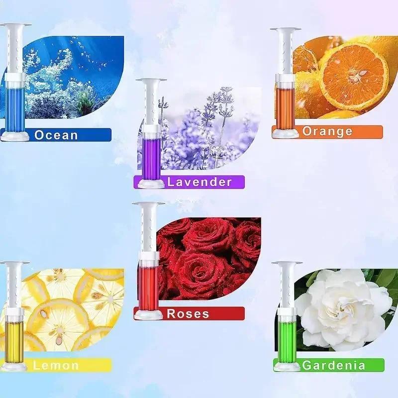 6pcs Toilet Cleaning Gel, Long Lasting Fragrance Deodorizer, Solid Toilet Bowl Cleaner & Air Freshener for Bathroom Restroom