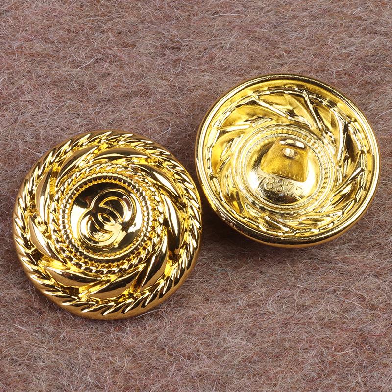 5pcs Suit Button Accessories, Metal Embossed Coat Buttons, Retro Gold Buttons, Coat Trench Coat Hand Seam Buttons