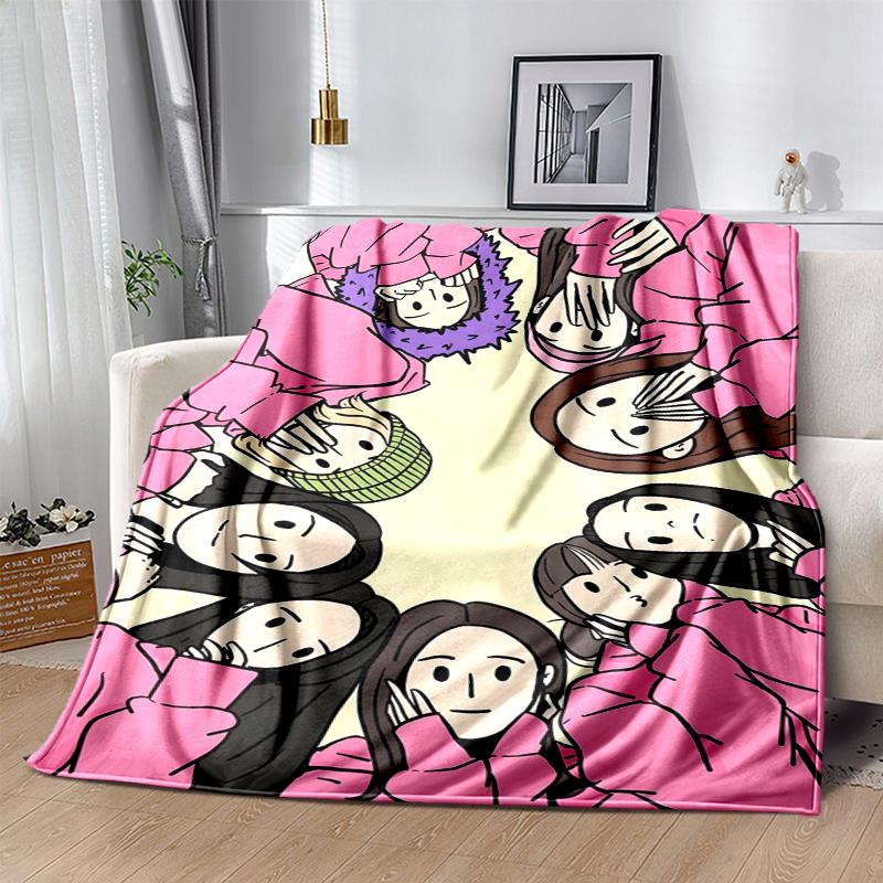 TWICE Flannel Blanket Soft All-Season Throw, Design for Camping, Car Travel, Hiking Sofa, Bed, Office Perfect Gift for Parties