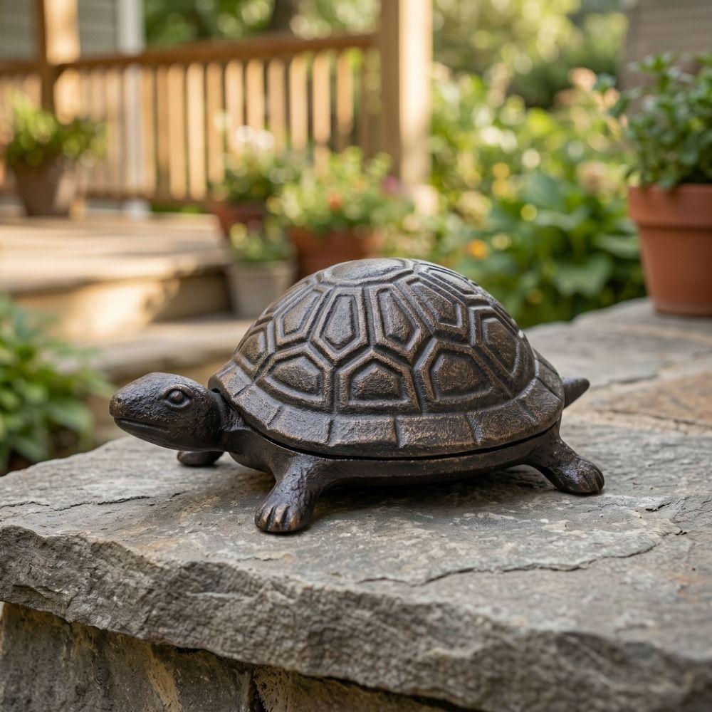 Cast Iron Turtle Key Box Handmade Spare Key Holder Hidden Key Holder Jewelry Storage Box Home Yard