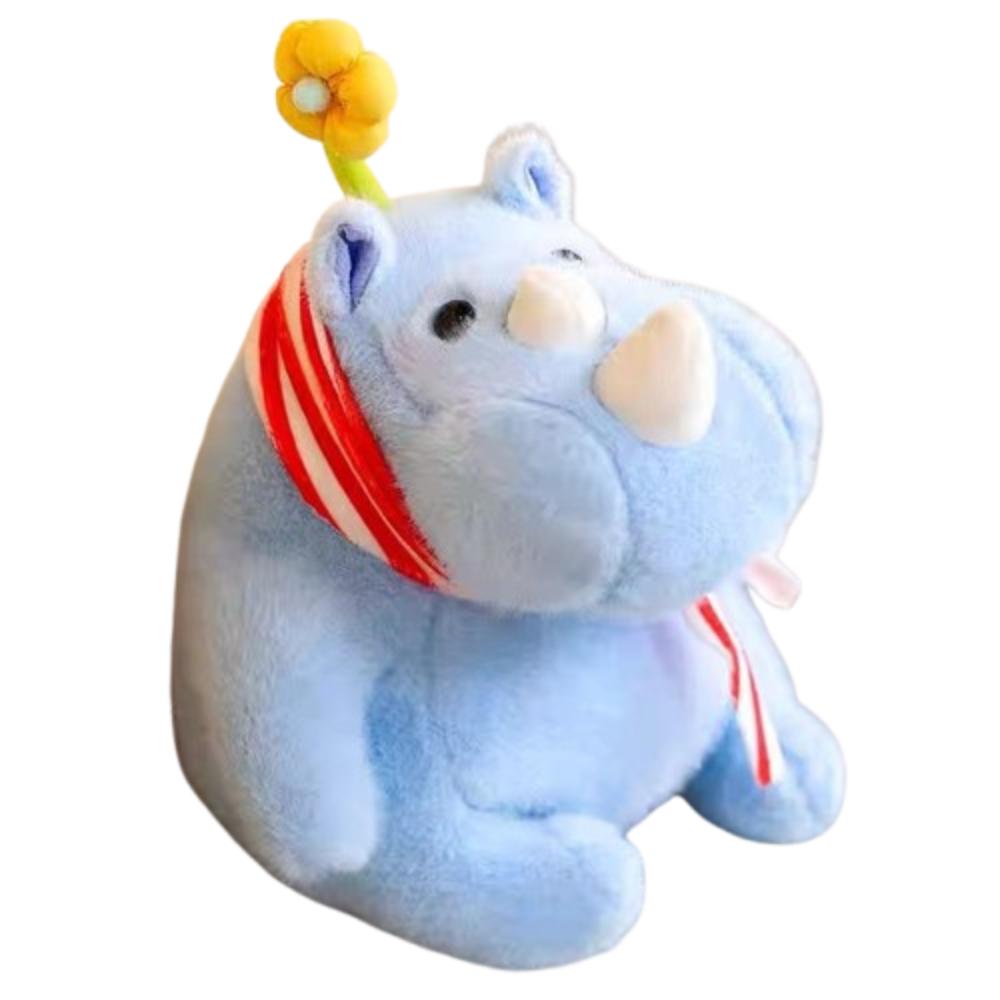 Fluffy Rhinoceros Plush Toy Interactive Stuffed Rhinoceros Doll  Party Supplies