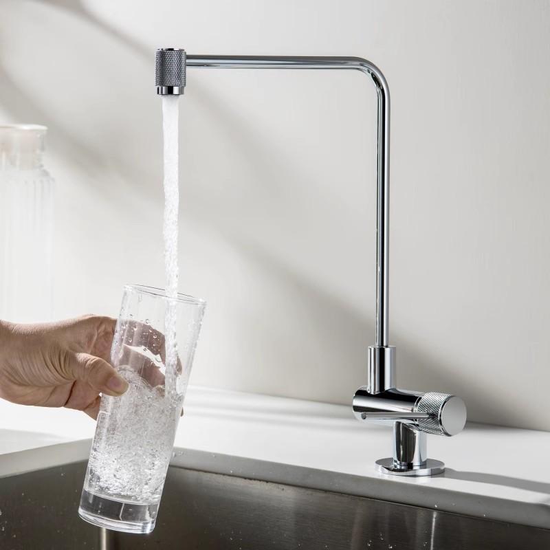 

New Direct Drinking Faucet Total Brass Sinle Lever Lead Free Kitchen Sink Tap Single Cold Rotation Brush Gold Kitchen Tap