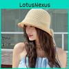 Water Bucket Hat Women Summer Sun Protection Straw Sunhat With Short Brim For Beach Vacation