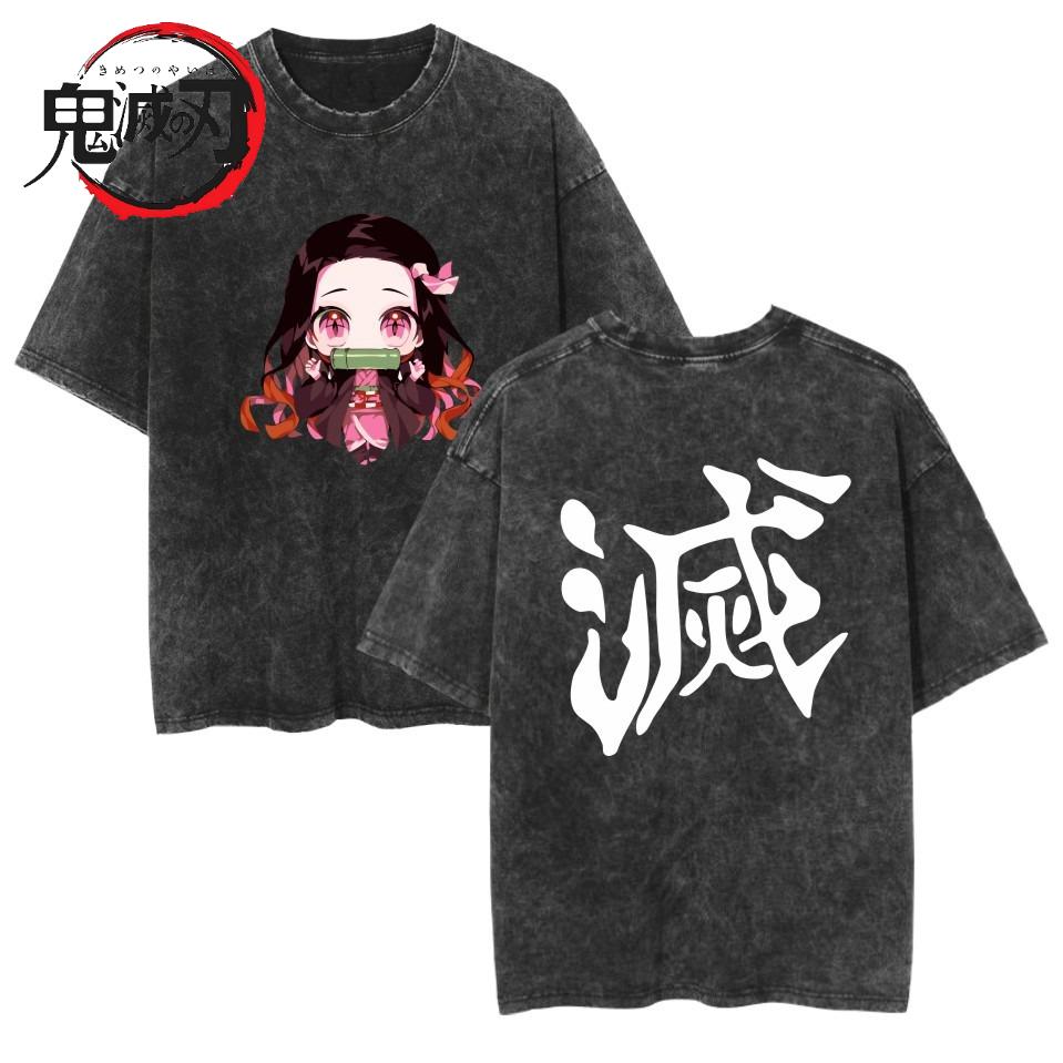 2026 Demon Slayer Anime Devil Killer Kamado Nezuko Laundry T-shirt Summer Unisex Loose Casual Short Sleeved Top Summer T Shirt