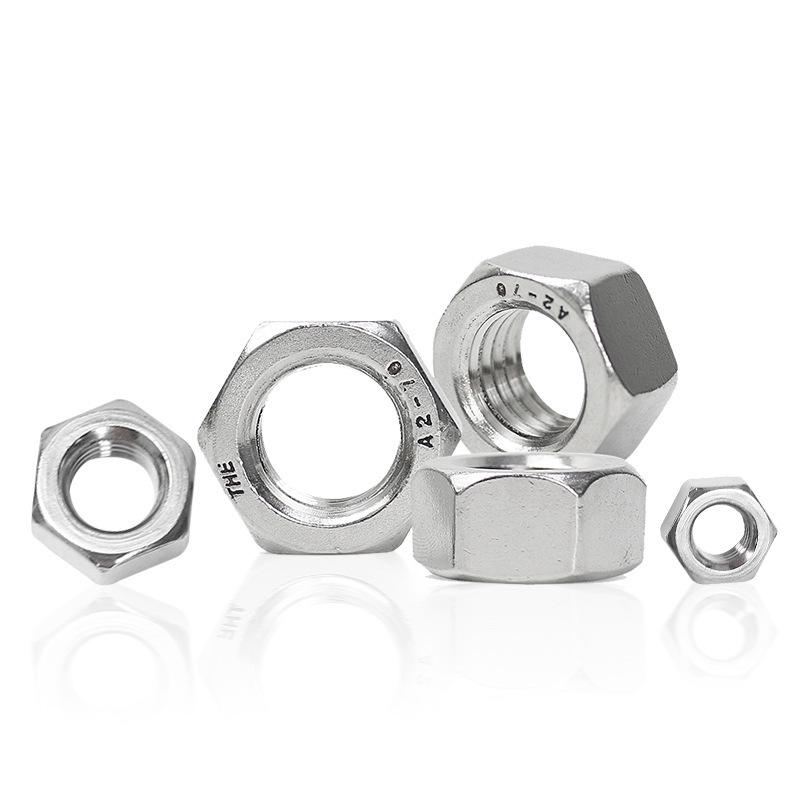 Complete Set of 304 Stainless Steel Hex Bolts, Nuts, and Spring Washers in Sizes M2.5 to M64