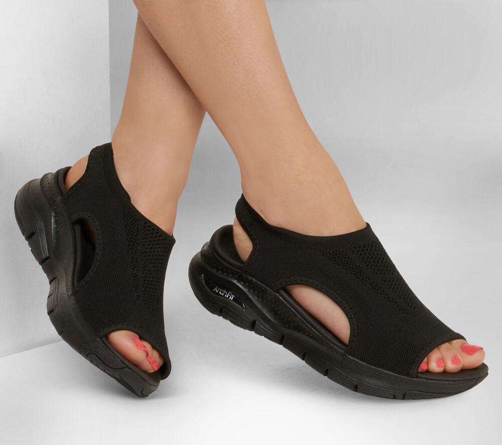 Sandals Skechers Black Arch Fit City Catch