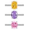 Stylish Adjustable Open Band Oval Zircon Rings For Daily Wear And Special Occasions