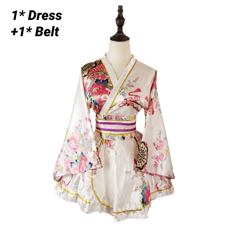 

Kimono Clothing Women Cosplay Party Costume Girls Outfit Elegant White Black Red M білий