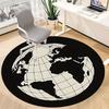 1pc Global Map Office Round Area Rug, Indoor Mat Suitable For Office, Under Office Chairs Bedroom Living Room Home Decor, Room Deco