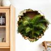 Palm Tree Breaking Through Wall Waterproof Self Adhesive Wall Sticker No Residue Home Decor