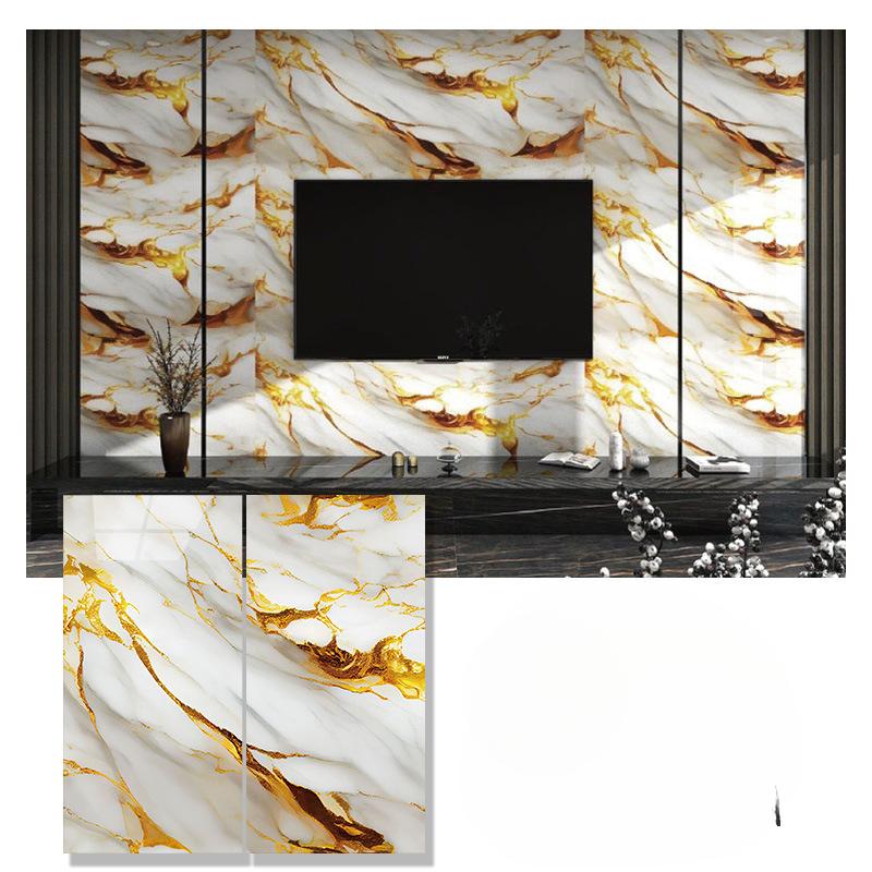 Marmură Bucătărie Film rezistent la ulei Sobă impermeabilă rezistentă la umiditate Tapet autoadeziv Blat Renovare dulap autocolant gresie