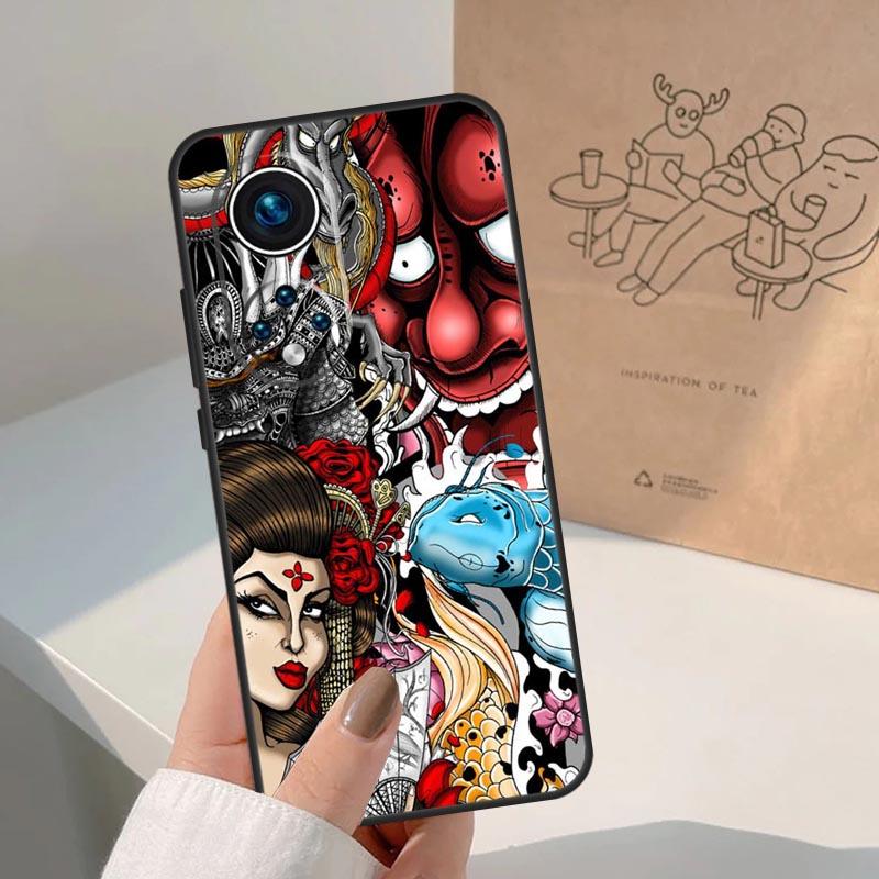Japanische Oni Hannya Dämonenmaske Für Honor Magic 8 5 6 7 Pro Hülle Für Honor 400 200 Lite 50 70 90 X8c X8b X9a X9b X9c X9d Win