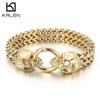 European and American Personality Domineering Punk Skull Titanium Steel Men's Bracelet