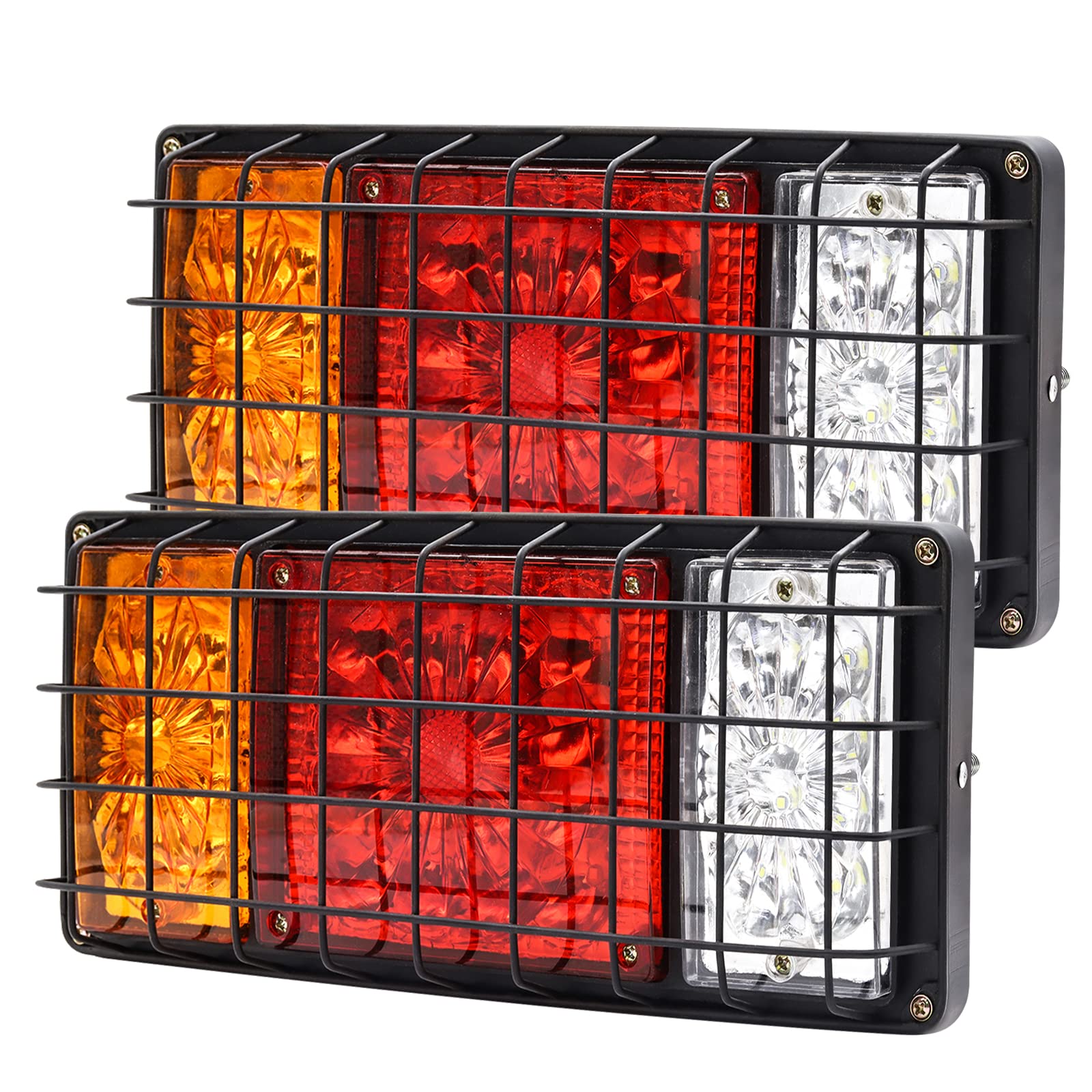 

Задний фонарь LED 24V Грузовик LED Габаритный фонарь Поворотник Маленький Стоп-сигнал Предупреждающий свет Прицеп Лодка Подъемник Универсальный Квадратный Левый и Правый Комплект из 2 X-STYLE чёрный
